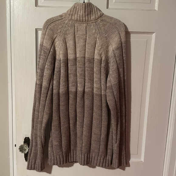 Weatherproof Vintage Men's Large Cable Knit Beige 1/4 Button Pullover Sweater - Picture 7 of 11